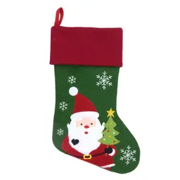 Enfeite Natalino Espressione Meia Papai Noel Verde e Vermelha