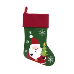 Enfeite Natalino Espressione Meia Verde e Vermelha 42 cm