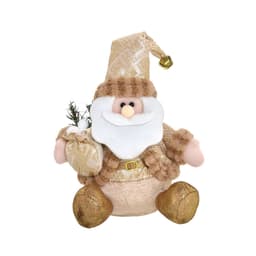 Enfeite Natalino Espressione Papai Noel Dourado e Branco 29 cm