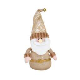 Enfeite Natalino Espressione Papai Noel Dourado e Branco 37 cm