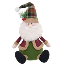 Enfeite Natalino Espressione Papai Noel Verde e Vermelho 38 cm