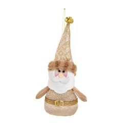 Enfeite Natalino Espressione Papai Noel de Pendurar Branco e Dourado 23 cm