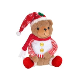 Enfeite Natalino Espressione Urso Branco e Marrom 33 cm