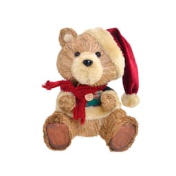 Enfeite Natalino Espressione Urso Vermelho e Marrom 22 cm