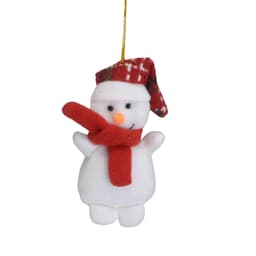 Enfeite Natalino para Árvore Espressione Boneco de Neve Branco e Vermelho 12 cm