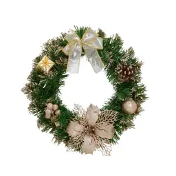 Guirlanda Decorada Espressione Verde e Champanhe 30 cm