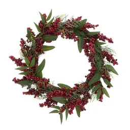 Guirlanda Natalina Espressione Berry Vermelha e Verde 43 cm