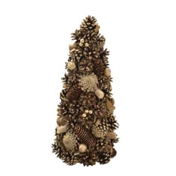 Mini Árvore Natalina Marrom e Dourada