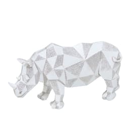 Escultura Decorativa Rinoceronte Espressione Off White