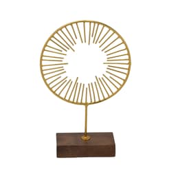 Escultura Decorativa Sun Dourada e Marrom