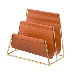 Porta-Revista Espressione Caramelo e Dourado