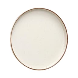 Prato de Sobremesa Espressione com Aba Creme e Marrom