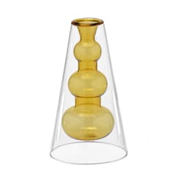 Vaso Decorativo Espressione Balões Amarelo e Transparente