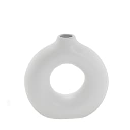 Vaso Decorativo Espressione Círculo Vazado Branco 21 cm
