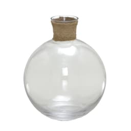 Vaso Decorativo Espressione Garrafa Transparente e Marrom 20 cm