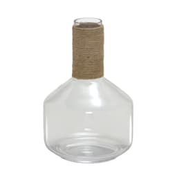 Vaso Decorativo Espressione Garrafa Transparente e Marrom 23 cm