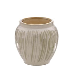 Vaso Decorativo Espressione Lines Cinza e Creme