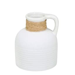 Vaso Decorativo Espressione com Sisal Off White e Marrom