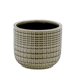 Vaso Decorativo Grade Cinza e Verde 15 cm