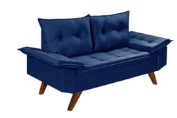 Sofa 2 Lugares Bariloche Retro Azul Marinho Essencial Estofados