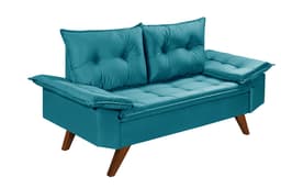 Sofa 2 Lugares Bariloche Retro Azul Turquesa Essencial Estofados