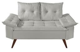 Sofa 2 Lugares Bariloche Retro Courino Gelo Couro Sintetico Essencial Estofados