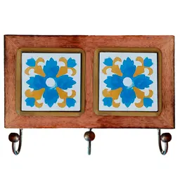 Cabideiro De Parede Rustico Ladrilho Hidraulico Para Roupas Bolsas Chaves i1