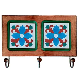 Cabideiro De Parede Rustico Ladrilho Hidraulico Para Roupas Bolsas Chaves i2