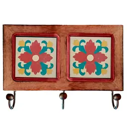 Cabideiro De Parede Rustico Ladrilho Hidraulico Para Roupas Bolsas Chaves i3