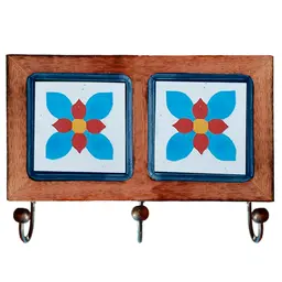 Cabideiro De Parede Rustico Ladrilho Hidraulico Para Roupas Bolsas Chaves j1