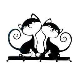 Cabideiro Gatinho 5 Ganchos Corte a Laser Aço Carbono