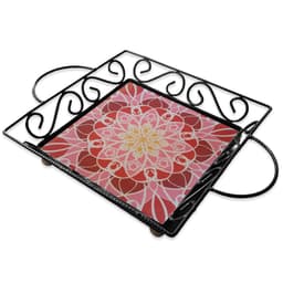 Fruteira Mesa Bandeja Ferro Azulejo Quadrada G5