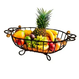 Fruteira Mesa Rústica Ferro e Madeira Artesanal