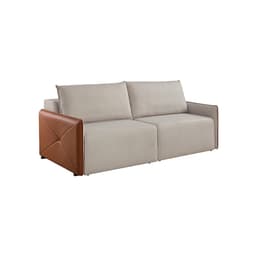 Sofá 2 Lugares Retrátil Urban Linho Bege e Caramelo 160 cm