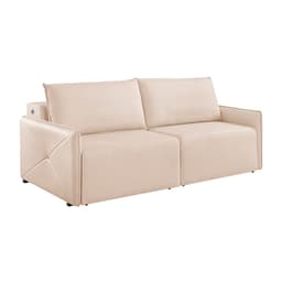Sofá 2 Lugares Retrátil Urban com USB Linho Bege Claro 160 cm
