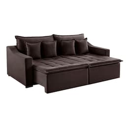 Sofá 3 Lugares Retrátil e Reclinável Amy Veludo Café 234 cm