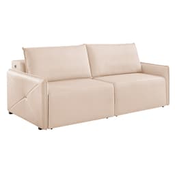 Sofá 4 Lugares Retrátil Urban com USB Linho Bege Claro 260 cm