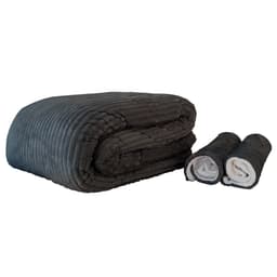Coberdrom Sherpa Casal Queen Com 2 Fronhas Edredom Felpudo Chumbo