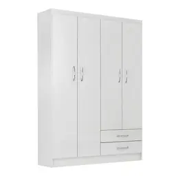 Guarda-Roupa Solteiro Atalaia 4 Portas 2 Gavetas Branco