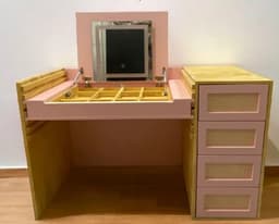 Penteadeira Espelho LEDS Mesa com Regulagem 2 em 1 com Gavetas