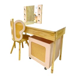 Penteadeira com Organizador e Cadeira com palha Indiana