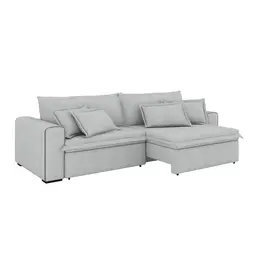 Sofá 3 Lugares Retrátil e Reclinável Belize Linho Prata 220 cm