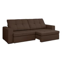 Sofá 3 Lugares Retrátil e Reclinável Flexforma Versalhes Veludo Chocolate 230 cm