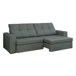 Sofá 3 Lugares Retrátil e Reclinável Flexforma Versalhes Veludo Cinza 230 cm