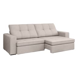 Sofá 3 Lugares Retrátil e Reclinável Flexforma Versalhes Veludo Marfim 230 cm