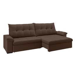 Sofá 3 Lugares Retrátil e Reclinável com USB Flexforma Triton Veludo Chocolate 230 cm