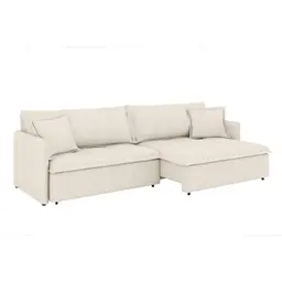 Sofá 3 Lugares Sem Caixa Retrátil e Reclinável Texas Linho Cru 194 cm