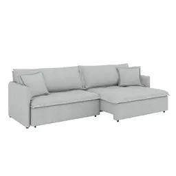 Sofá 3 Lugares Sem Caixa Retrátil e Reclinável Texas Linho Prata 194 cm