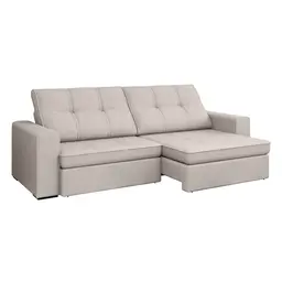 Sofá 4 Lugares Retrátil e Reclinável Flexforma Versalhes Veludo Marfim 250 cm