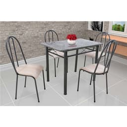 Conjunto de Mesa com 4 Cadeiras Genebra Preto e Nature